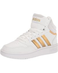 adidas Hoops 3.0 Mid Basketball Shoe in White | Lyst