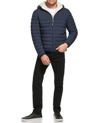 Calvin Klein - Hooded Down Jacket Quilted Coat Sherpa Lined - Lyst