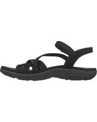 Skechers - S Summer Heat Black Stretch Strappy Vegan Sandals - Lyst