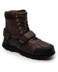 Nautica Kressler Lace Up Adjustable Strap Winter Snow Boots Insulated Water Resistant Shoe - Noir