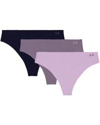 Under Armour - Pure Stretch No Show Thong Stringslips Voor - Lyst