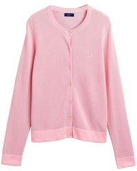 GANT - Baumwoll-Pique-Strickjacke Gr. S - Lyst