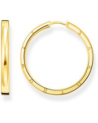 Thomas Sabo - Orecchini a cerchio da donna in argento sterling 925 con finitura in oro giallo 750 e zirconi - Lyst