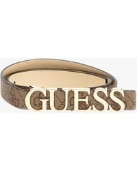 Guess - Cinta donna Zamira 4g logo not adjustable belt latte logo CS25GU09 BW9204P5120 L - Lyst
