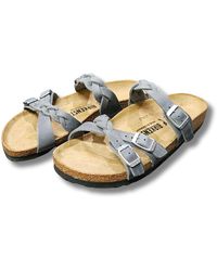 Birkenstock - Sandali Franca braided grigio in pelle oleata taglia 35 stretta - Lyst