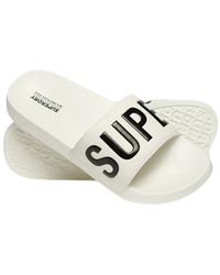 Superdry - Vegan Core Pool Slides - Optic/black (optic/black, Uk Footwear Size System, Adult, Men, Alpha, Medium, Large) - Lyst