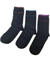 Ted Baker - Maxone Assorted Three Pack Of Ankle Socks Uk 4-8 Eur 37-42 Ladies - Lyst