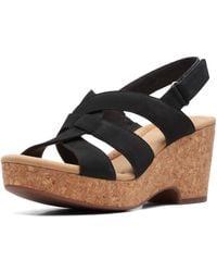 Clarks - Giselle Beach Open Toe Slip On Wedge Sandals - Lyst