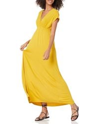 Amazon Essentials - Fit And Flare Waisted Jersey Maxi Dress - Lyst