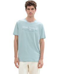 Tom Tailor - 1043276 Basic T-Shirt mit Logo-Print - Lyst