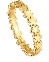 Tous - Ring mit Blumen mit 18-karätigem Gold auf Sterlingsilber - Lyst