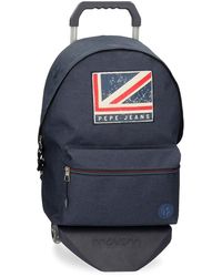 Pepe Jeans - Aidan Sac à Dos pour Ordinateur Portable Double Compartiment avec Chariot 15,6" Bleu 31 x 44 x 17,5 cm Polyester 20,46 L - Lyst