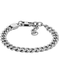 Fossil - Armband Harlow Linear Texture Chain Edelstahl - Lyst