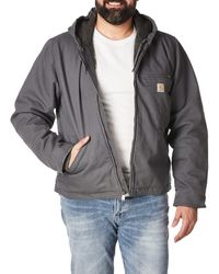 Carhartt - Mens Relaxed Fit Washed Duck Sherpa-lined Jacket Work Utility Outerwear - Lyst