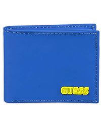 Guess Leather Slim Bifold Wallet - Blu
