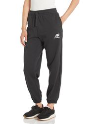 New Balance - Essentials stacked logo french terry jogginghose in schwarz - Lyst