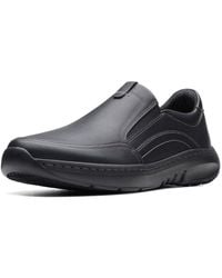 Clarks - Pro Step S Wide Fit Slip On Shoes 9 Black - Lyst