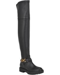 Guess - Jellio Over The Knee Lug Sole Ornament Strap Narrow Calf Boots - Lyst