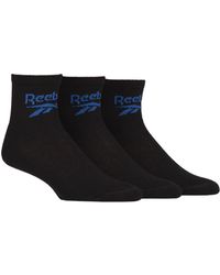 Reebok - Unisex 'foundation' Ankle Socks - Mens & Ladies, Cotton, Cushioned, Plain With Logo, 3 Pair Multipack Uk Size Range - Lyst