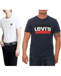 Levi's - T-Shirt Sportwear White/Mineral Black XL T-Shirt Dress Blues XL - Lyst
