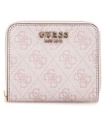 Guess - Zamira Slg Zip Around Wallet S Orchid Logo - Lyst
