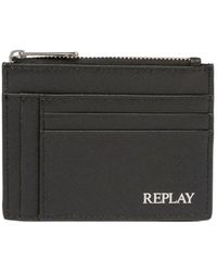Replay - Portefeuille avec porte-monnaie en cuir martelé FM5311.000.A3203 - Lyst
