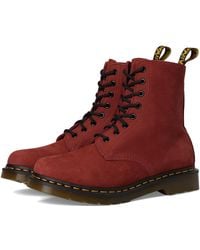 Dr. Martens - 41402600 Schnürstiefel Rauleder in rot - Gr. 42 - Lyst