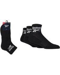 Reebok - S 3 Pair Ankle Sports Socks Black 6.5-8 - Lyst