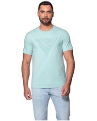 Guess - Short Sleeve Crew Neck Shiny Gel Triangle Tee - Lyst