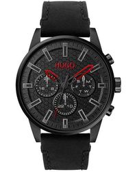 HUGO - By Boss #seek Stainless Steel Quartz Watch With Leather Calfskin Strap - Lyst