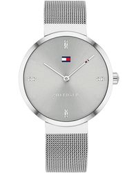 Tommy Hilfiger - Analogue Quartz Watch For Women With Silver Stainless Steel Mesh Bracelet - 1782220 - Lyst