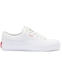 HUGO - S Dyer Tenn Low-top Trainers With Branded Laces Size 7 White - Lyst