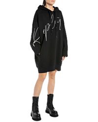 Replay - Hoodie Kleid mit Kapuze aus Baumwolle - Lyst