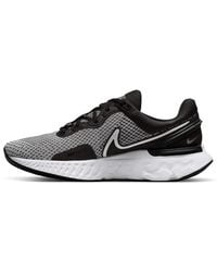 Nike - React Miler 3 Trainers Shoes White Black Metallic Silver Eu 43 Uk 8.5 - Lyst
