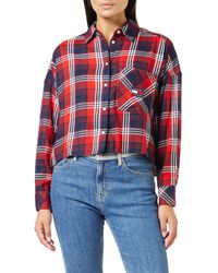 Tommy Hilfiger - Tjw Check Badge Cropped Shirt Woven Tops - Lyst