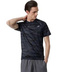 New Balance - Printed Accelerate 2022 Short-sleeved Running Shirt Grey/black - Lyst