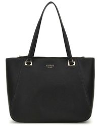 Guess - Sac à épaule sac shopper pour ordinateur portable Calebra Tote Black noir - Lyst