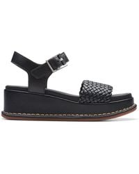 Clarks - Kimmei Bay Leather/synthetic Sandals In Black Standard Fit Size 7 - Lyst