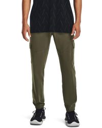 Under Armour - S Stretch Woven Cargo Pants Marine Green/black L - Lyst