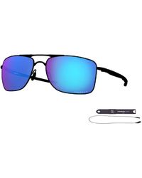 Oakley - Gauge 8 OO4124 412406 62MM Matte Gunmetal / Prizm Sapphire Iridium Polarized Rectangle Sunglasses for + BUNDLE with Accessory - Lyst