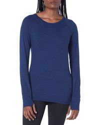 Amazon Essentials - Brushed Tech Stretch Long-Sleeve Crew Athletic-Shirts - Lyst