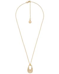 Michael Kors - Rose Gold Brass Pendant Necklace - Lyst