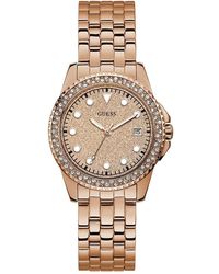 Guess - Spritz Quartz Crystal Rose Gold Dial Ladies Watch W1235l3 - Lyst