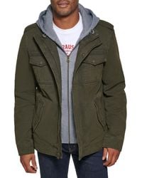 Levi's - Washed Cotton Hooded Military Jacket - Lyst