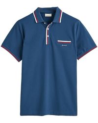 GANT - 2 col Tipping SS Pique Polo - Lyst