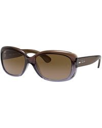 Ray-Ban - RB4101 860/51 Marrone Jackie Ohh Rectangle Sunglasses Lens Category 3 S - Lyst