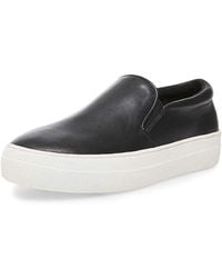 Steve Madden - Gills Round Toe Slip-on Suede Sneakers Black White - Lyst