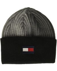 Tommy Hilfiger - Striped Ribbed Beanie-Mtze - Lyst