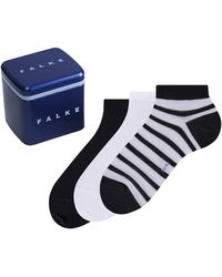 FALKE - Happy Box 3-pack Trainer Socks Cotton Black White More Colours Short Low-cut Ankle Length Mix Plain Patterned Ideal In Summer - Lyst