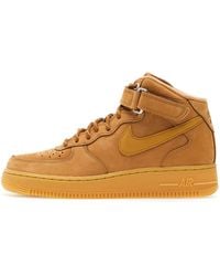 Nike - Air force 1 mid '07 flax/ wheat-gum light brown-black - Lyst